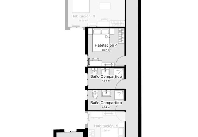 Alquiler por habitaciones en Salamanca - | Habitación Rector BH4 | Interior | Baño Comparti Alquiler por habitaciones en Salamanca - | Habitación Rector BH4 | Interior | Baño Comparti