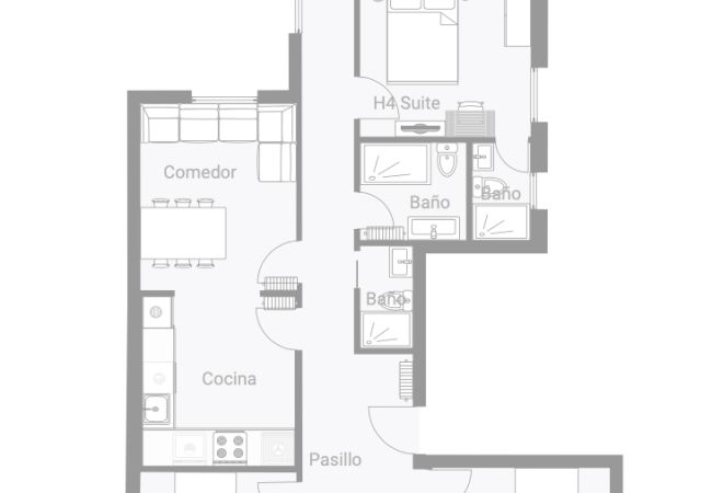 Alquiler por habitaciones en Salamanca - | HomyRooms H5 | Habitación Suite | Baño Privado