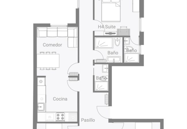 Alquiler por habitaciones en Salamanca - | HomyRooms H6 | Habitación Suite | Baño Privado