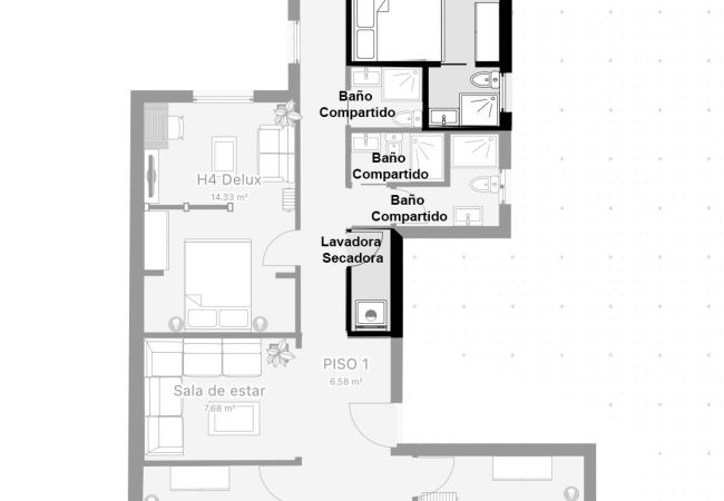 Rent by room in Salamanca - | Habitación España 1H5 | Interior | Baño Privado  Rent by room in Salamanca - | Habitación España 1H5 | Interior | Baño Privado