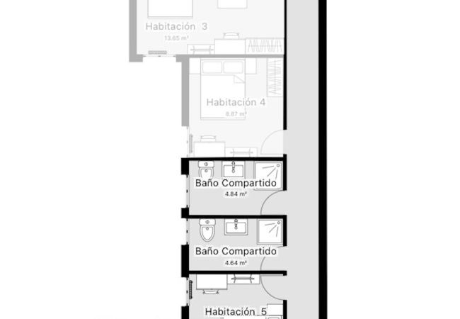 Rent by room in Salamanca - | Habitación Rector BH5 | Interior | Baño Comparti Rent by room in Salamanca - | Habitación Rector BH5 | Interior | Baño Comparti
