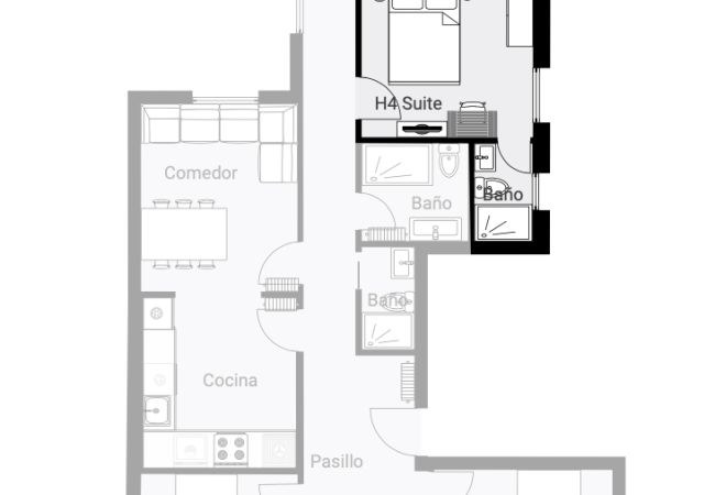Rent by room in Salamanca - | HomyRooms H4 | Habitación Suite | Baño Privado